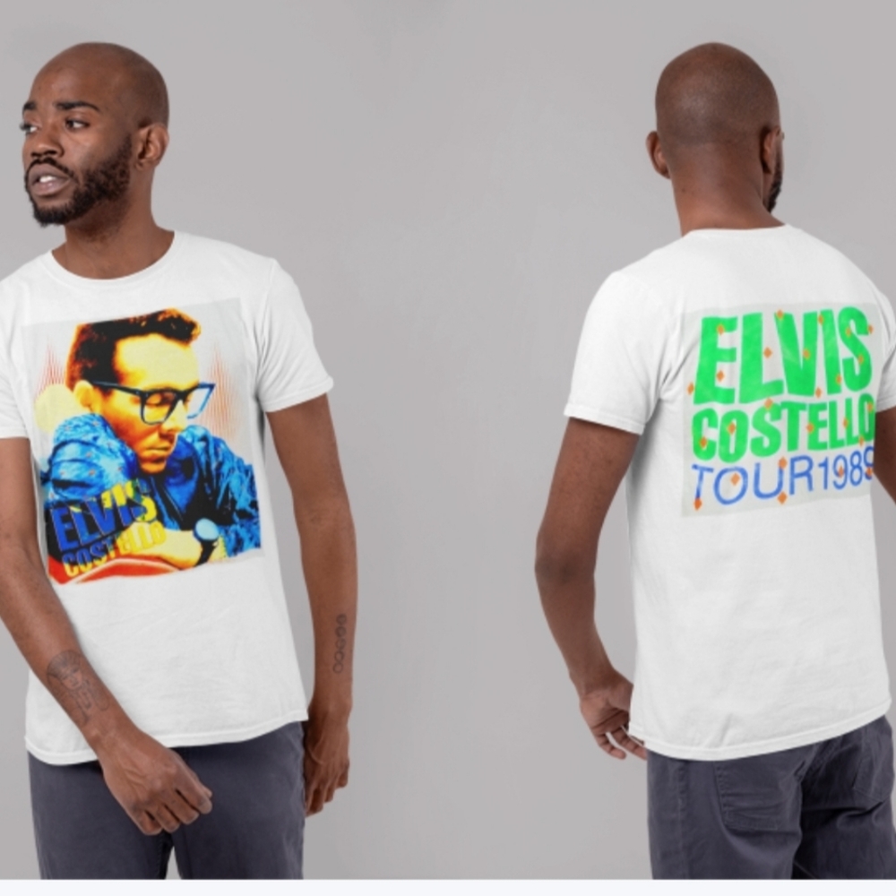 Elvis Costello double sided tee on comfort colors shirt!